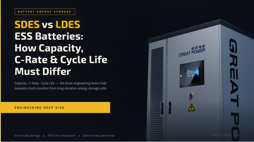 Short-Duration vs Long-Duration ESS Batteries: How Capacity, C-Rate, and Cycle Life Must Differ